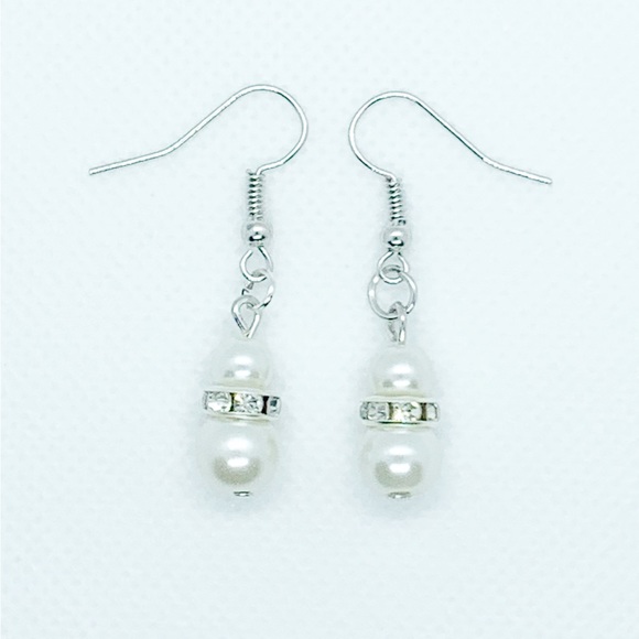 Glass Pearl And Rhinestone Spacer Bead Jewelry Set - Picture 5 of 7